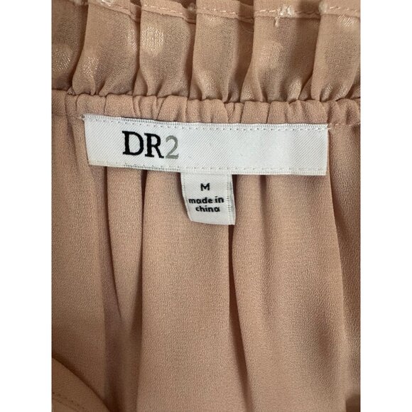 DR2 by Daniel‎ Rainn Soft Pink Swiss Dot Tie-Neck Blouse Size M Top Shirt Tunic - Picture 4 of 7